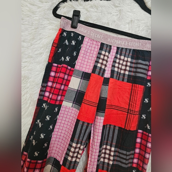Victoria's Secret Patchwork Pajama Bottoms - Red, Pink, Black Size Small - Picture 5 of 9
